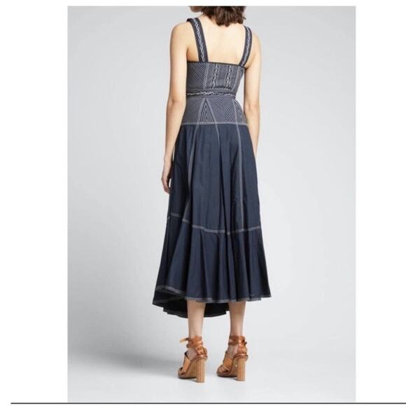 NWT Ulla Johnson Blue White Embroidery Sleeveless Button Front Nerida Midi Dress - Picture 2 of 16